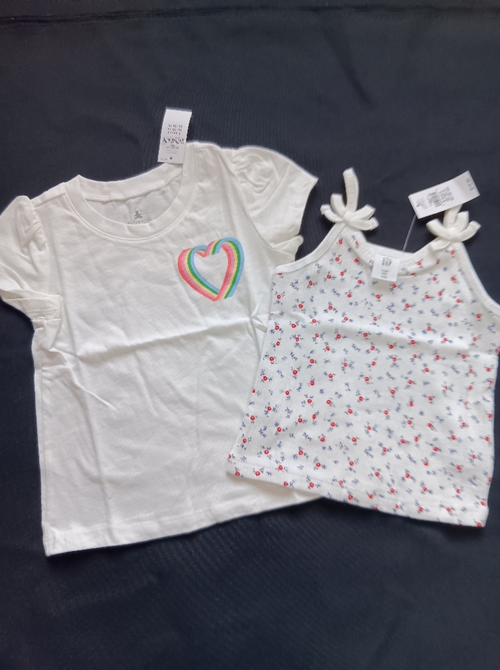 Lot Of 2 Baby Gap Toddler Girl's Short Sleeve Shirt & Tank Top Cotton Size 3Yrs